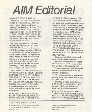 Article: American Independent Movement- (AIM Editorial)