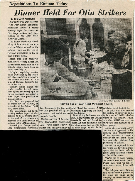 Article: Dinner Held for Olin Strikers